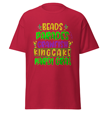 CuteBeadsParadesCrawfishKingcakeMardiGrasT-Shirtcardinal