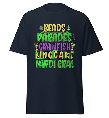 Cute Beads Parades Crawfish Kingcake Mardi Gras T-Shirt