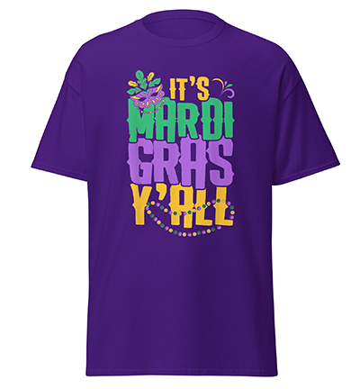 It_sMardiGrasY_allFunnyBeadsMardiGrasT-Shirtpurple