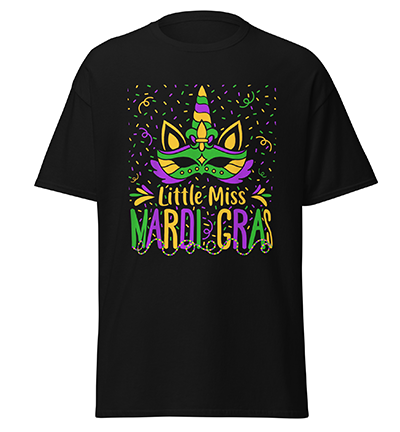 Little Miss Mardi Gras Funny Mardi Gras Beads T-Shirt