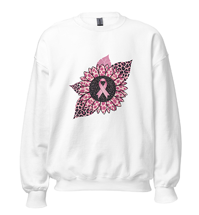 Sunflower_Pink_ribbon_Breast_Cancer_sweatshirt_white