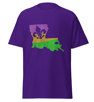 VintageDistressedMardiGrasCarnivalPartyT-Shirtpurple